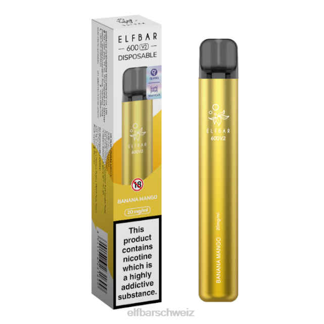 Elfbar 600v2 Einweg-Vaporizer – 20 mg 844PZ22 Bananen-Mango