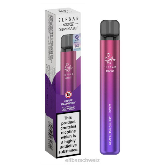 Elfbar 600v2 Einweg-Vaporizer – 20 mg 844PZ24 Traubenhimbeere