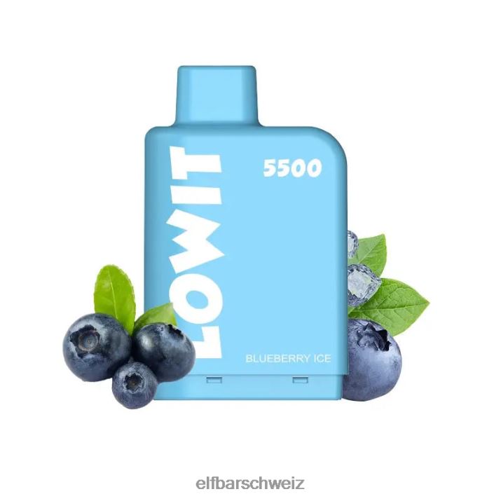 vorgefüllte Kapsel Lowit 5500 Züge 2% Nic Blaubeereis ELFBAR 8T2RT138